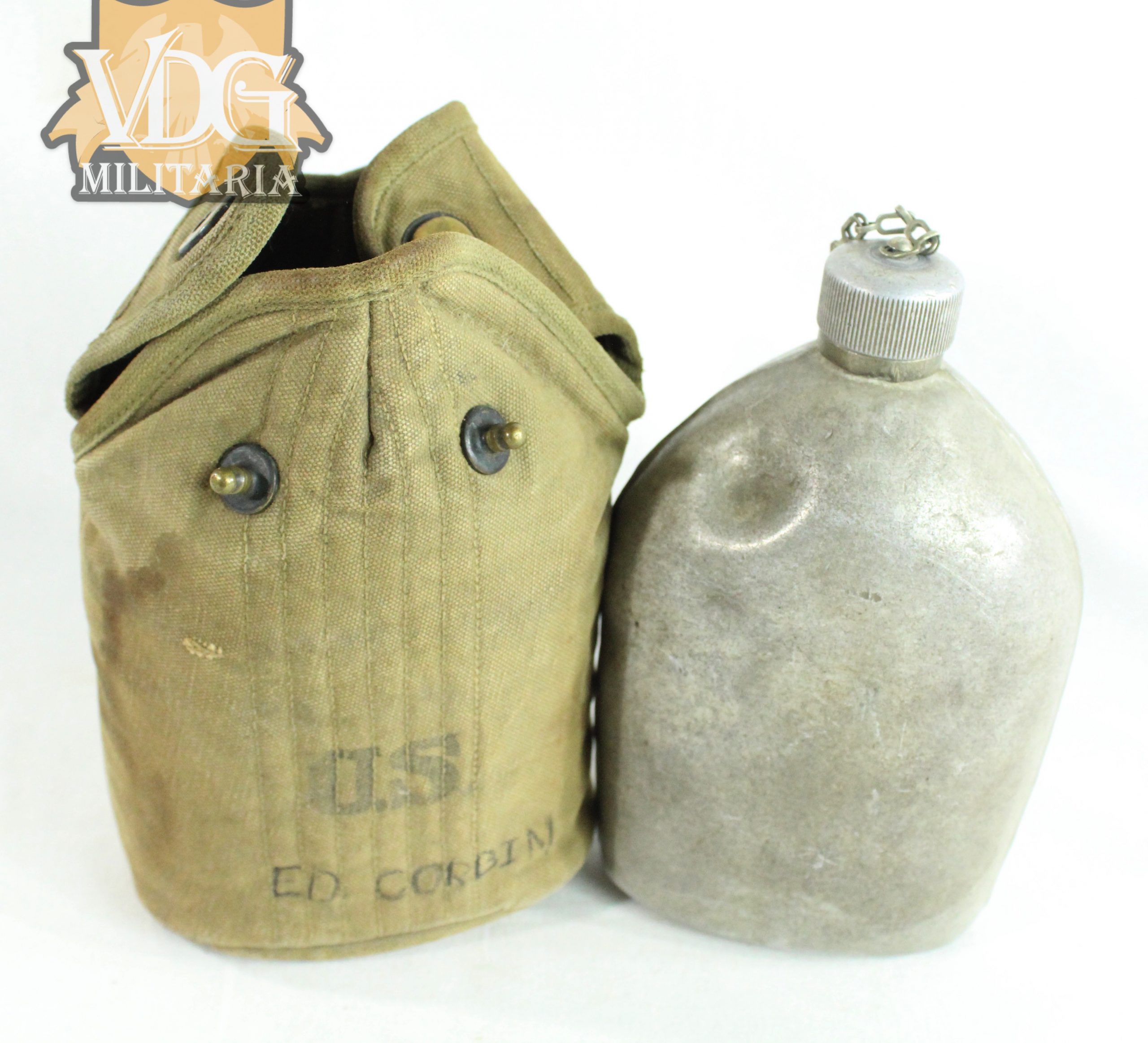 Wwii Ww2 Us Army M1910 Canteen Khaki Cover Us099 Collectable Wwii