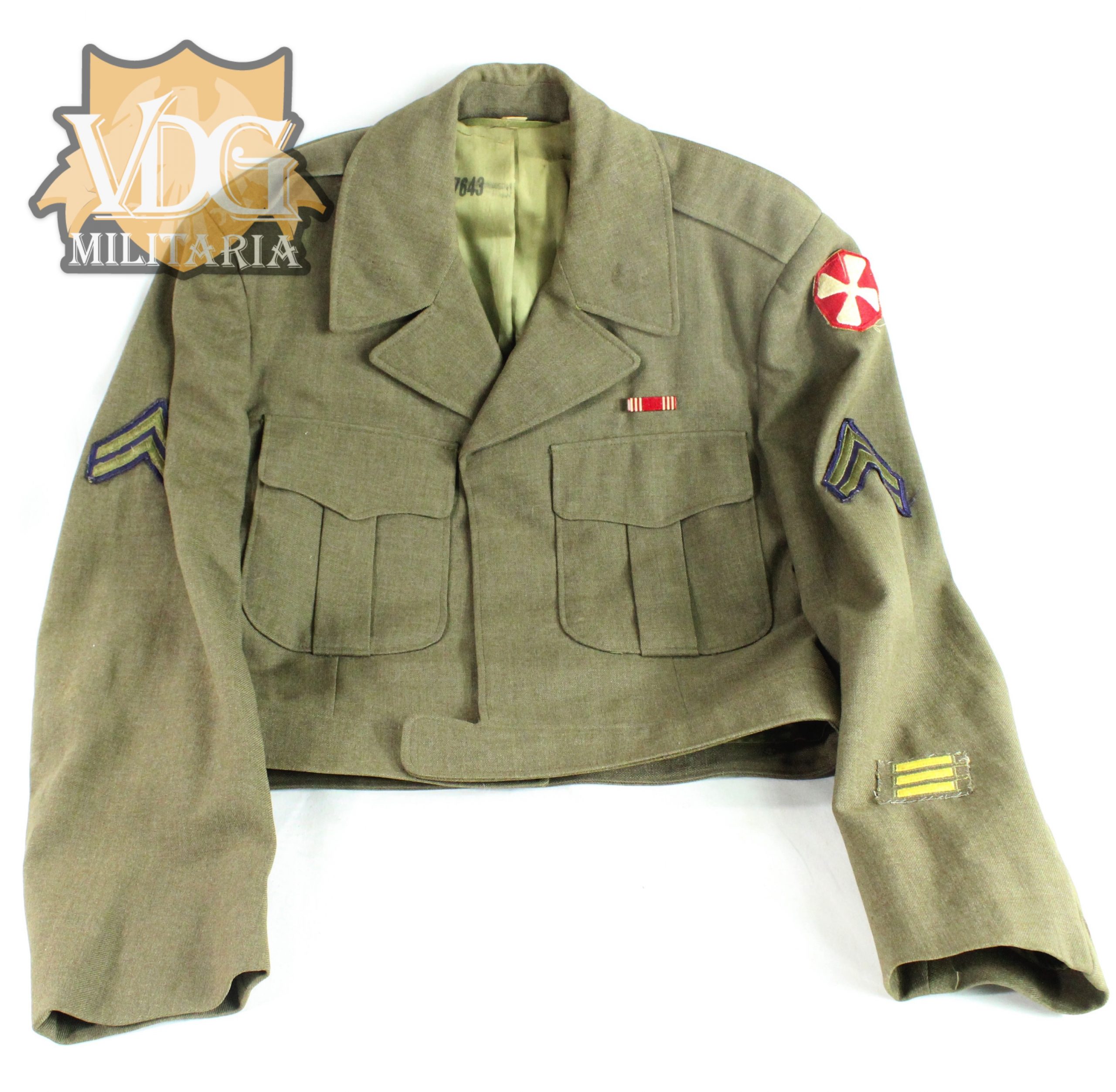 Korean War Era US 8th Army M-1950 Ike Jacket 1951 Dated Size 38R-Numbered