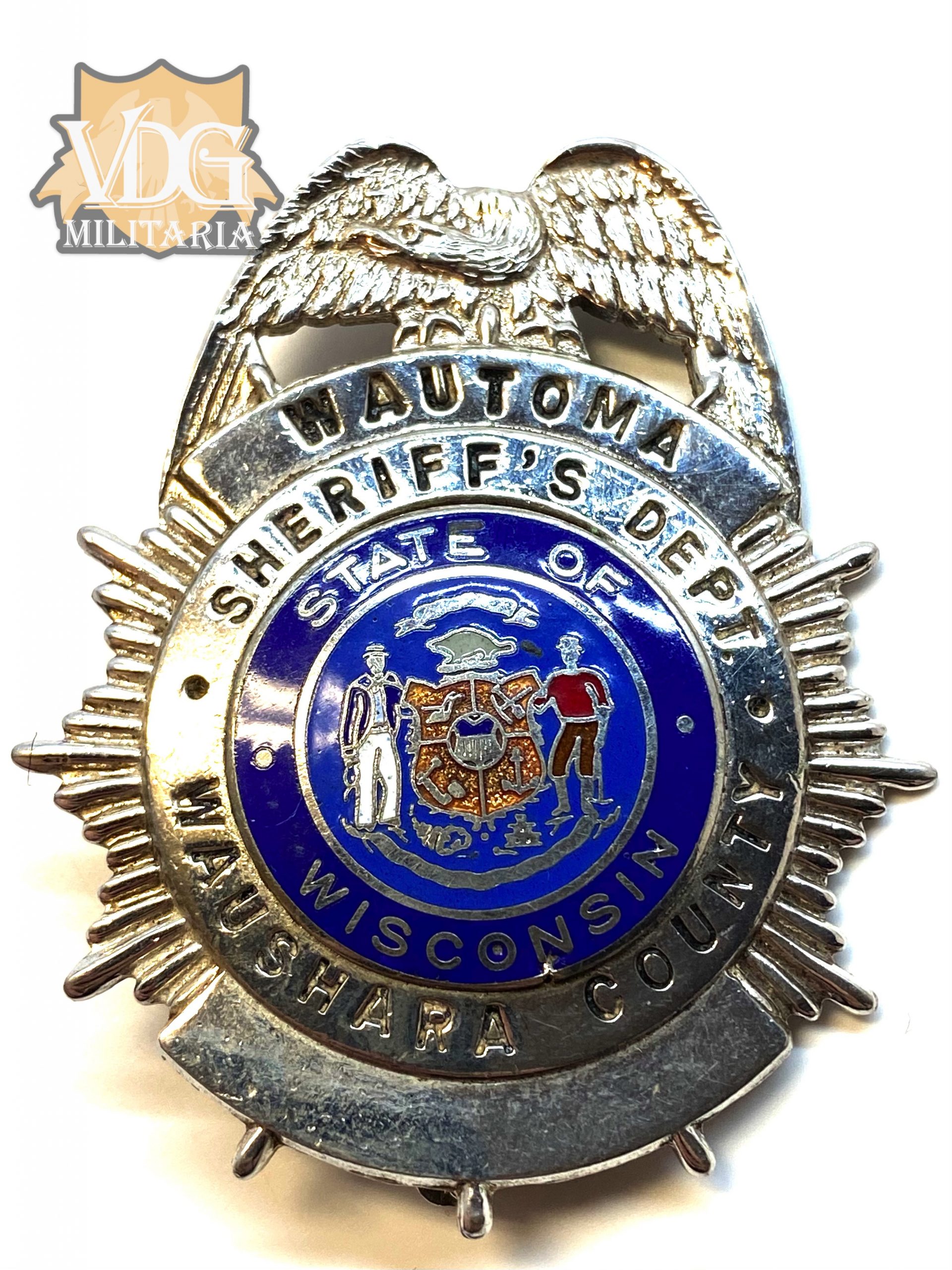 Obsolete Wautoma Sheriff's Dept. Waushara County Wisconsin Badge | VDG ...