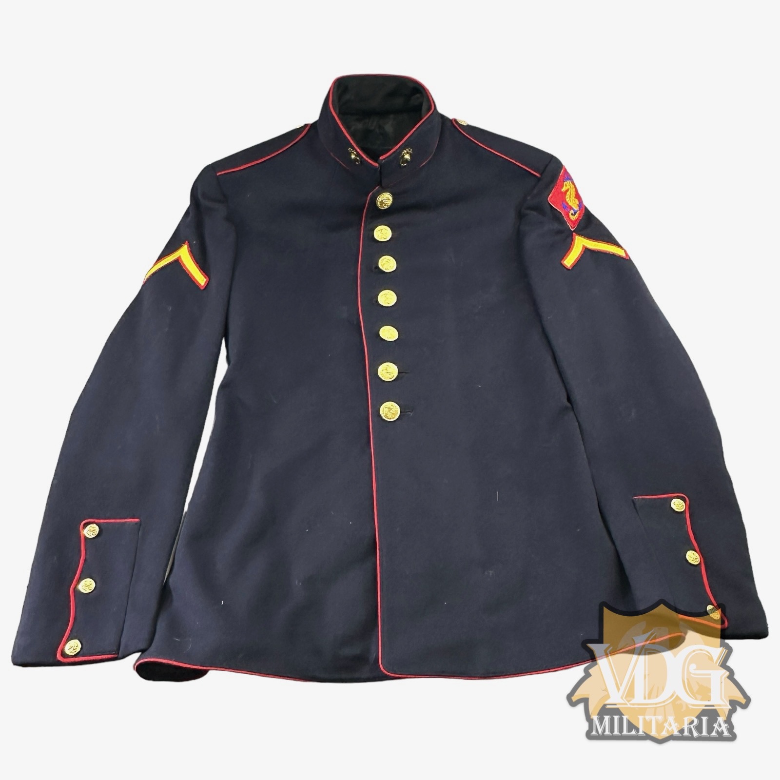 WW2 USMC Marine Corps Ships Detachment Corporal Dress Blues Jacket-Named  