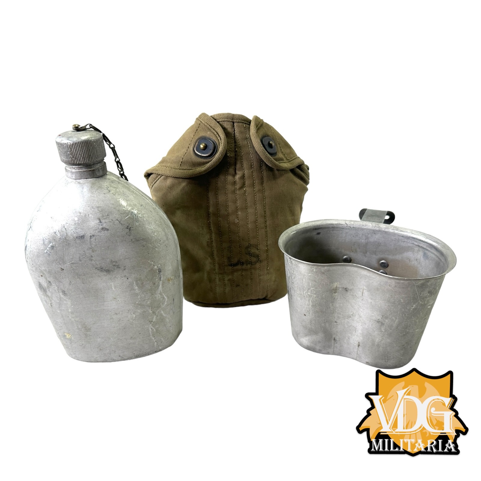 WW2 US M1910 Dismounted Canteen Set-Transitional Bottle, B.E. CO. 1944 ...