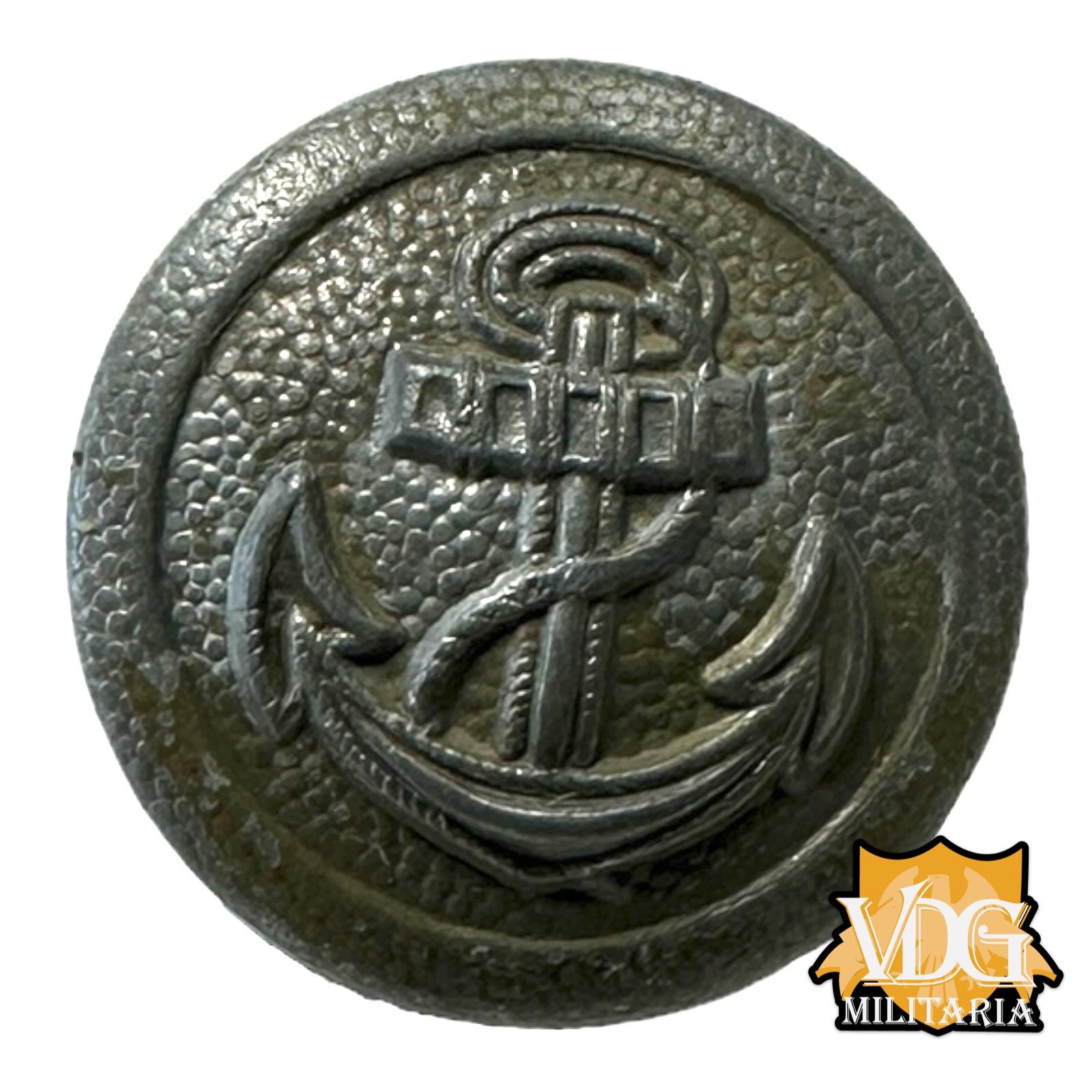 WW2 German Kriegsmarine Coastal Artillery Zinc Button Stamped B & N